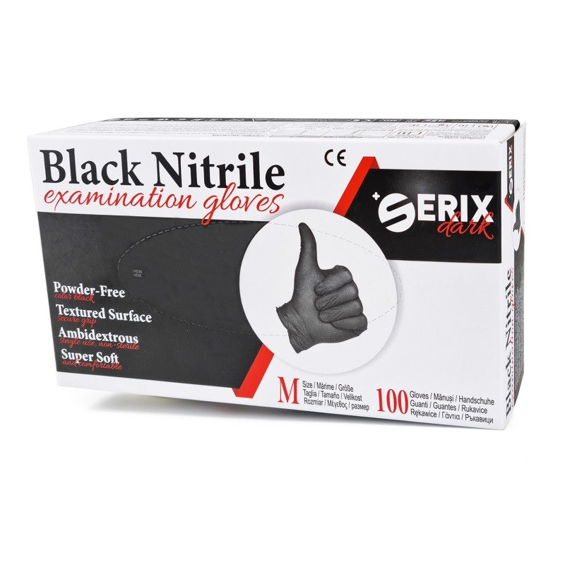 Manusi nitril nepudrate negru 3.5g Serix Dark 100buc