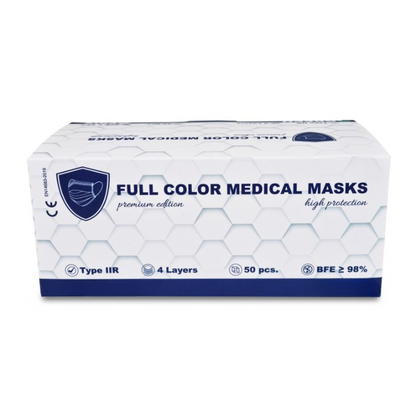 Masti medicale colorate cu 4 straturi, 50 buc.